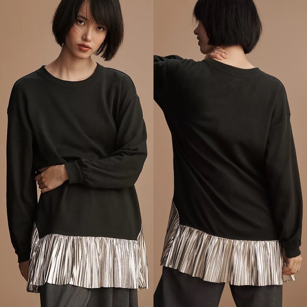 Pilcro Anthropologie Metallic Twofer Tunic Blouse Dress‎ Size